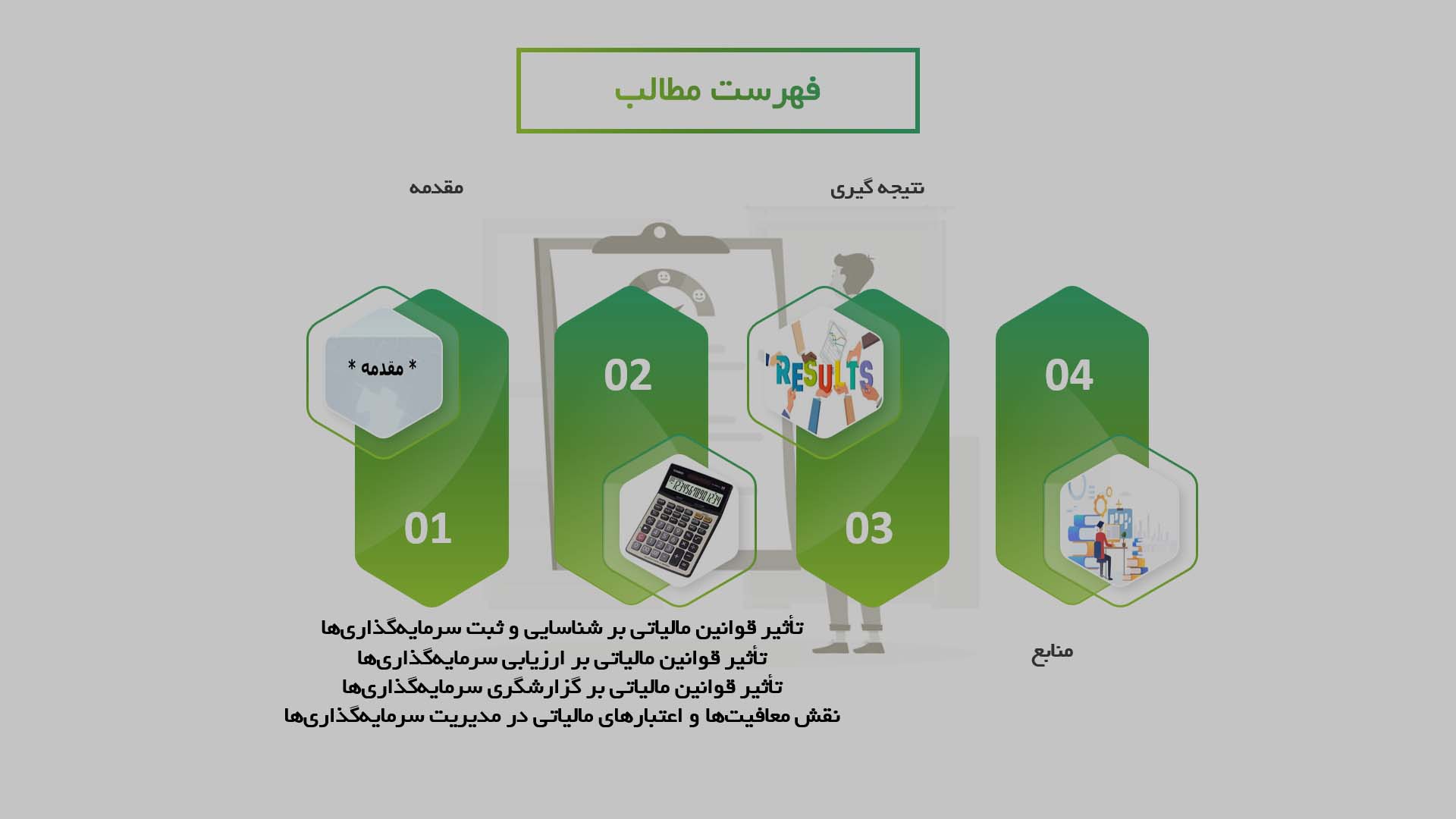 پاورپوینت در مورد تأثیرات مالیاتی بر حسابداری سرمایه‌گذاری‌ها